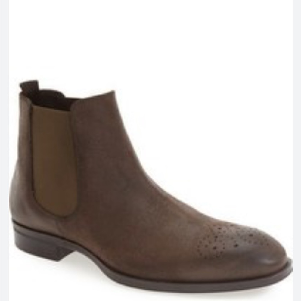 Donald J Pliner 'Santino' Chelsea Boot Dark Brown Suede 10m